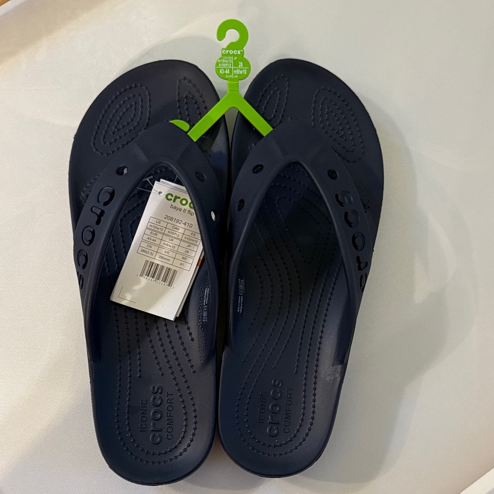 CROCS Dark Blue baya II Flip Flops